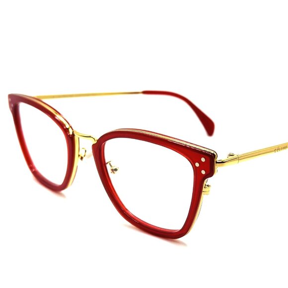 NEW CELINE CL50002U 068 Shiny Red Gold Unisex Eyeglasses 51mm 21 140